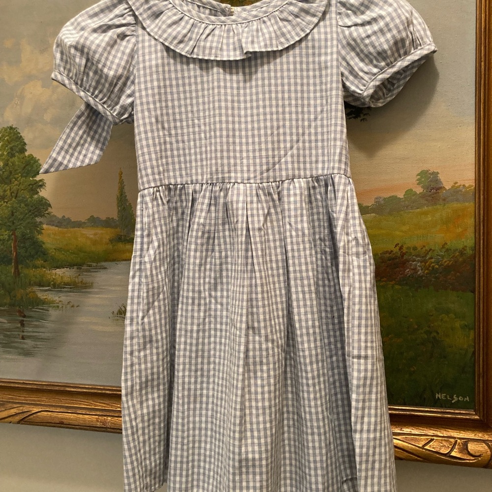 Classic Blue Gingham Kids Dress